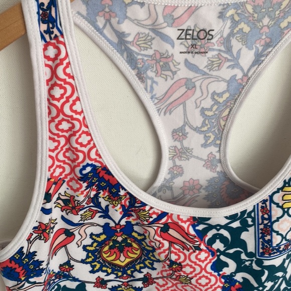 ZELOS Core Print Racerback Sports Bra, Size XL - Picture 3 of 9